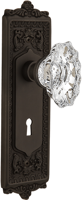 Egg & Dart Long Plate, Chateau Crystal Knob Oil-rubbed - Nostalgic Warehouse Clipart (500x745), Png Download