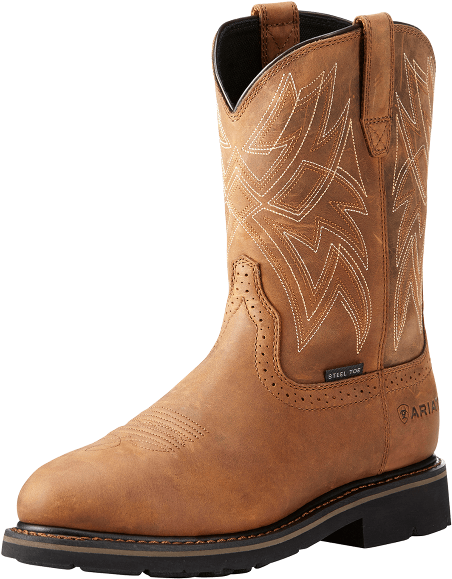 Men's Ariat H2o Everett Distressed Brown Steel Toe - Ariat Steel Toe Work Boots Clipart (935x1200), Png Download