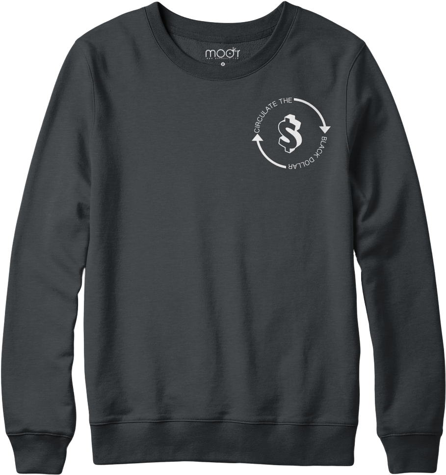 Circulate The Black Dollar Sweatshirt - Crew Neck Sweater Mock Up Clipart (1050x1050), Png Download