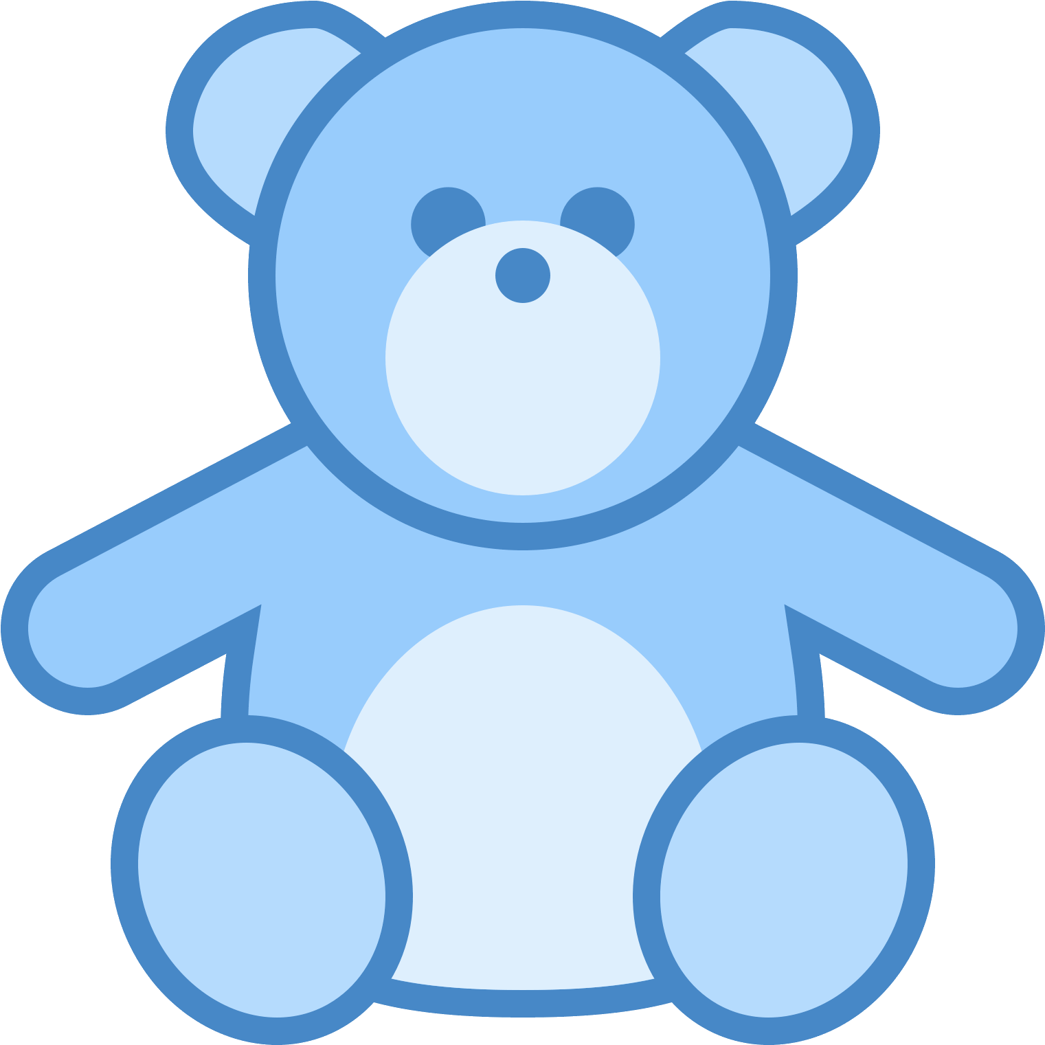Teddy Bear Icon - Blue Teddy Bear Png Clipart (1521x1521), Png Download