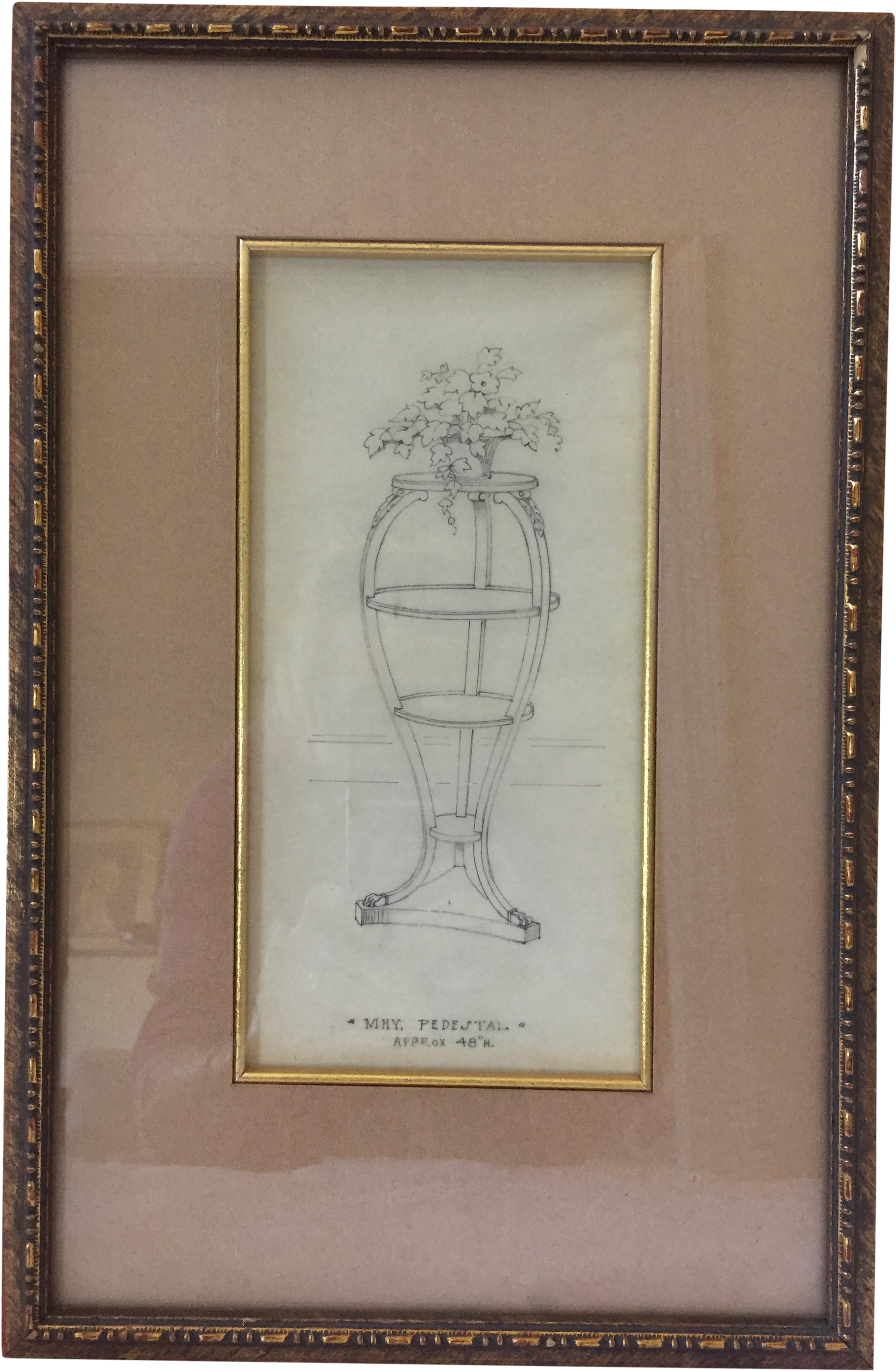 Pedestal Drawing Pencil - Picture Frame Clipart (2200x3364), Png Download