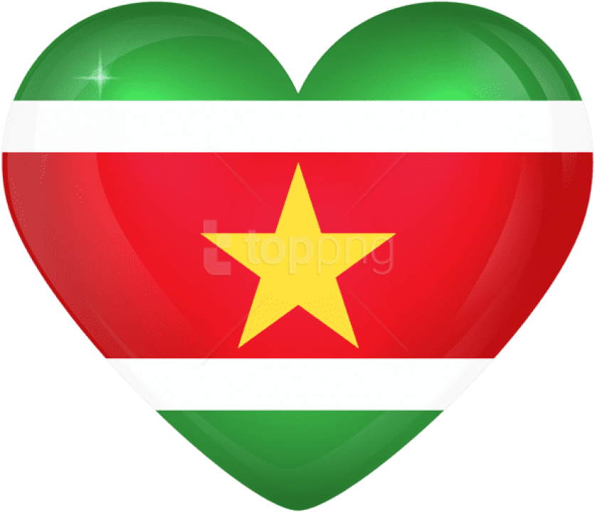 Free Png Download Suriname Large Heart Flag Clipart - Surinam Heart Flag Png Transparent Png (850x726), Png Download