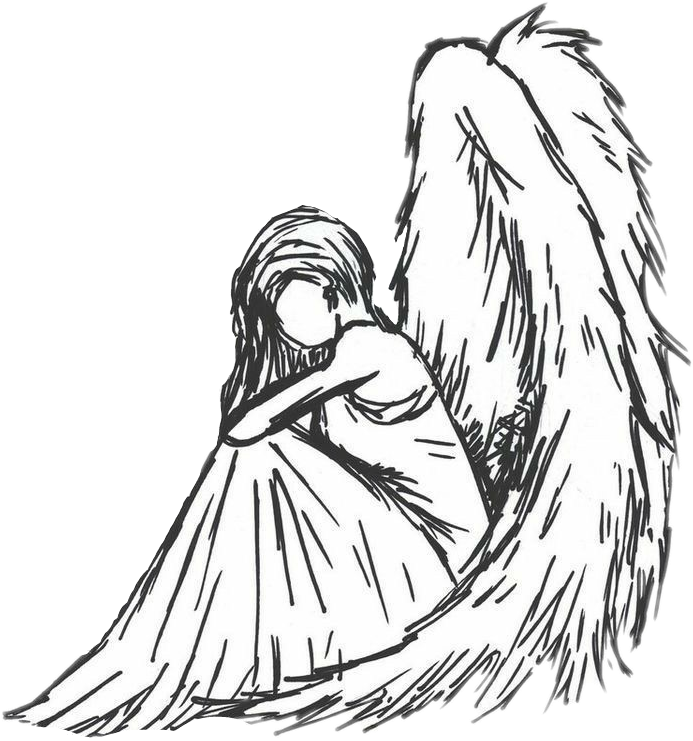 Angel Sticker - Angel Drawing Clipart (693x741), Png Download