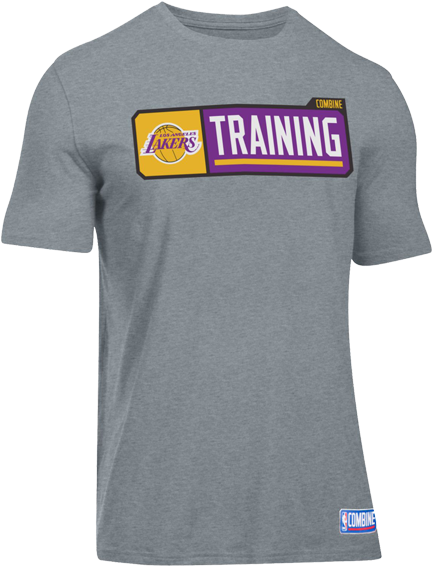Los Angeles Lakers Combine Pill T-shirt Lakers Store - T-shirt Clipart (500x667), Png Download