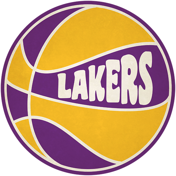 Los Angeles Lakers Retro - Circle Clipart (600x600), Png Download