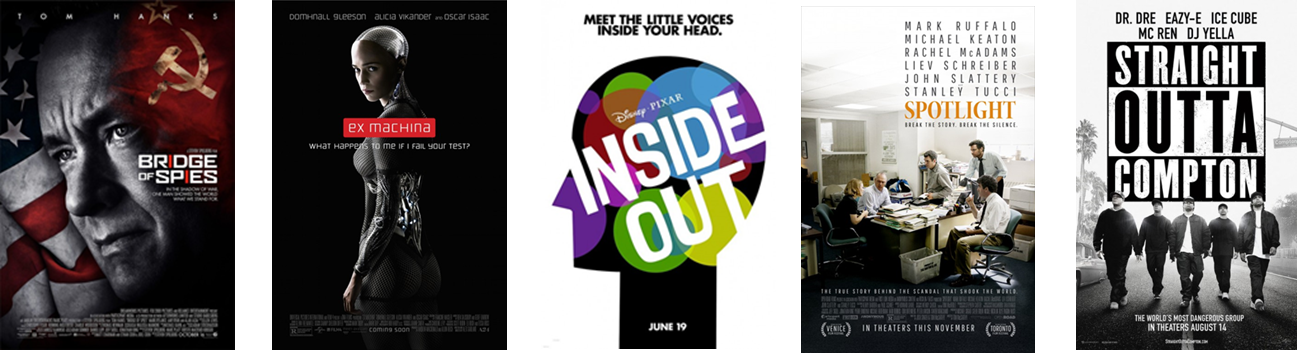 Bridge Of Spies, Ex Machina, Inside Out, Spotlight, - Flyer Clipart (1297x353), Png Download