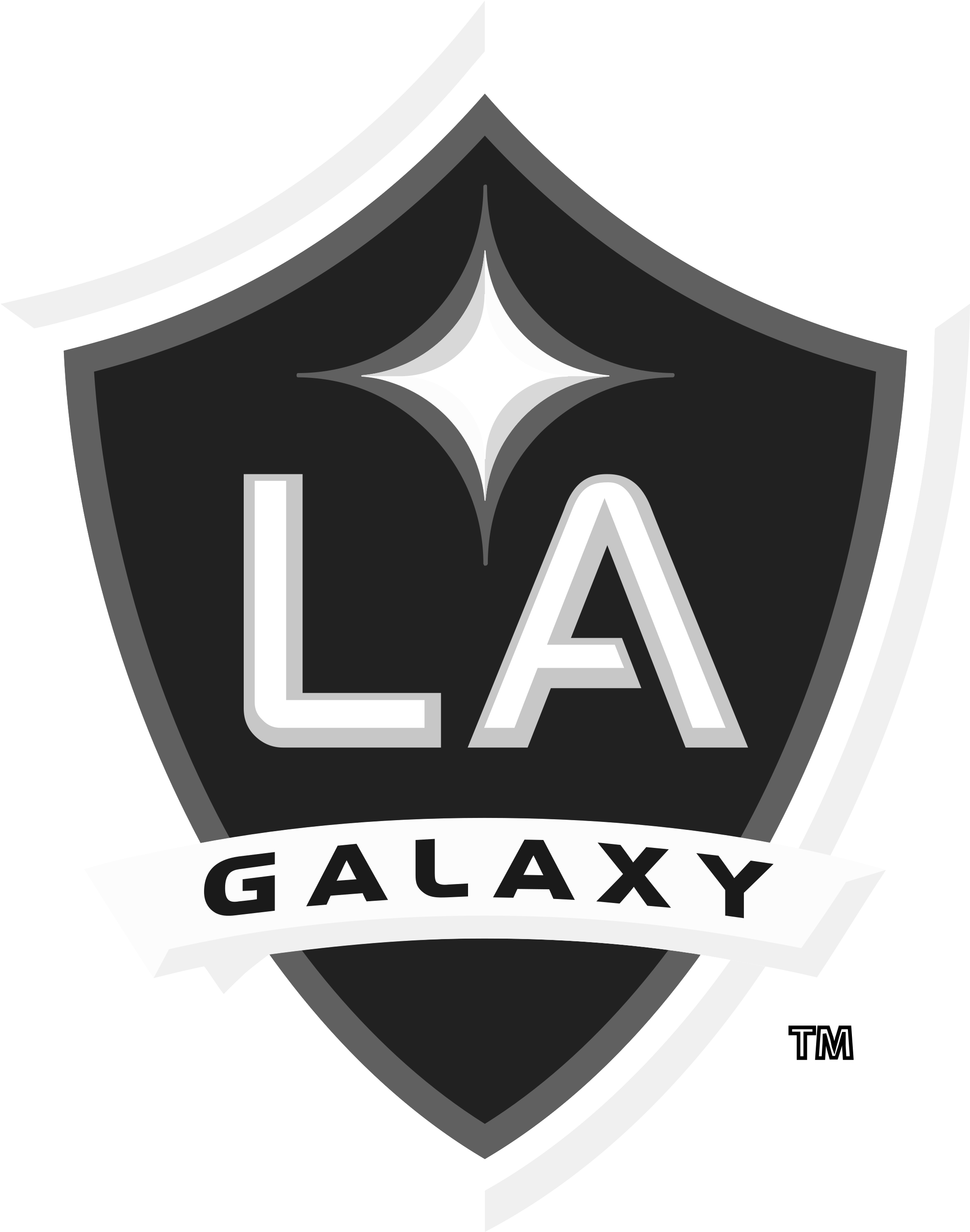 La Galaxy Logo Black And White - La Galaxy Logo White Png Clipart (2400x3000), Png Download