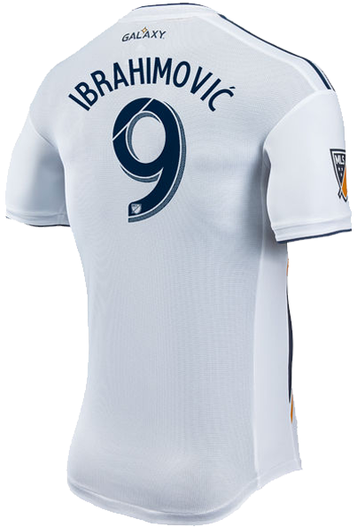 La Galaxy 2017-18 Home Ibrahimovic - Zlatan Ibrahimovic La Galaxy Jersey Clipart (500x667), Png Download