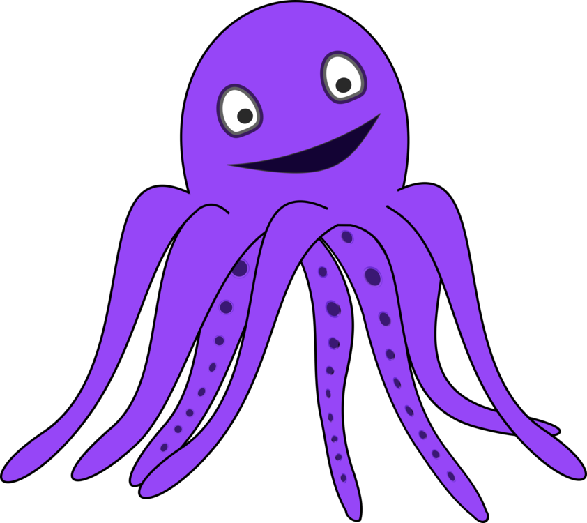 Octopus Black And White - Thing That Color Violet Clipart (842x750), Png Download