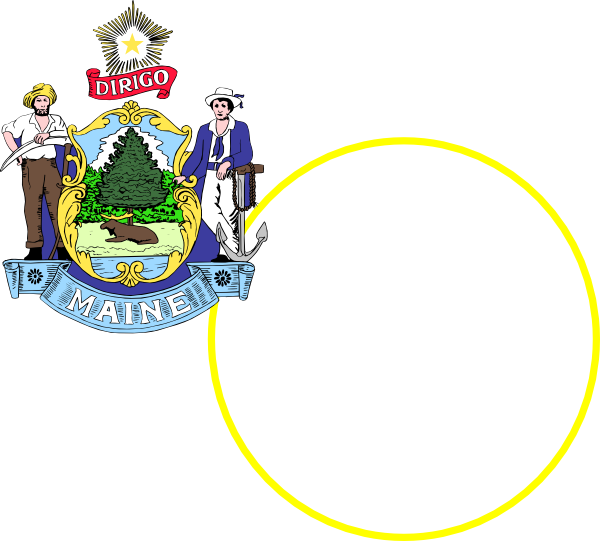 Seal Of Maine Clip Art - State Maine Flag - Png Download (600x541), Png Download