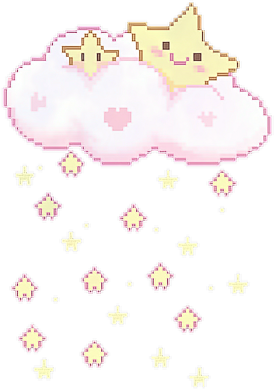 #pixel #star #stars #kawaii #cloud #pink #cute #freetoedit - Cute Kawaii Pixel Art Transparent Clipart (616x794), Png Download