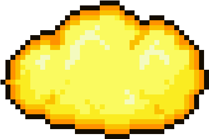Yellow Cloud - Sad Pepe Pixel Art Clipart (710x520), Png Download