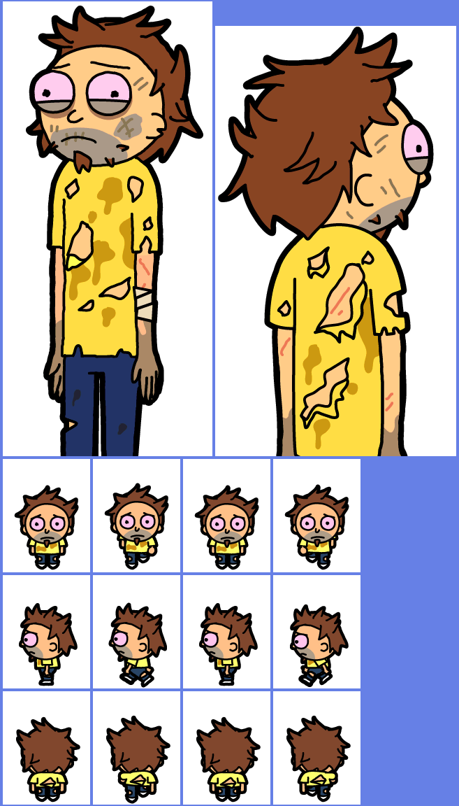 #003 Unkempt Morty - Pocket Mortys Unkempt Morty Clipart (657x1152), Png Download