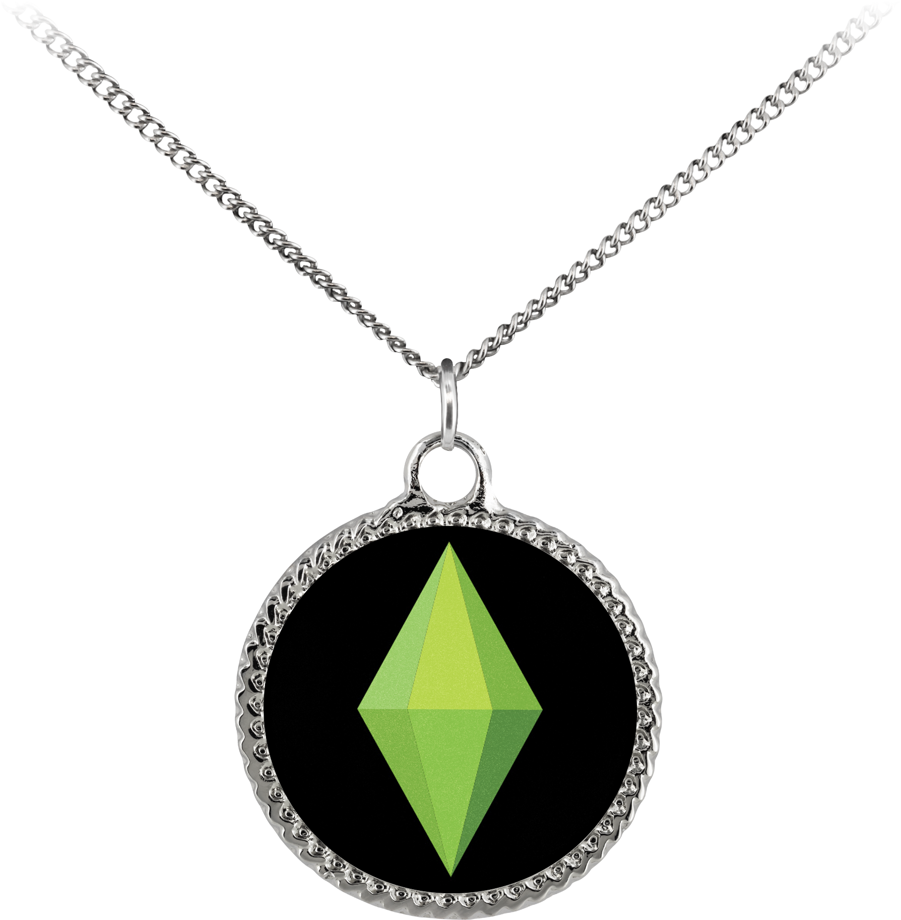 The Sims Plumbob Diamond Deco Coin Necklace - Necklace Fantasy Rpg Transparent Clipart (2000x2000), Png Download