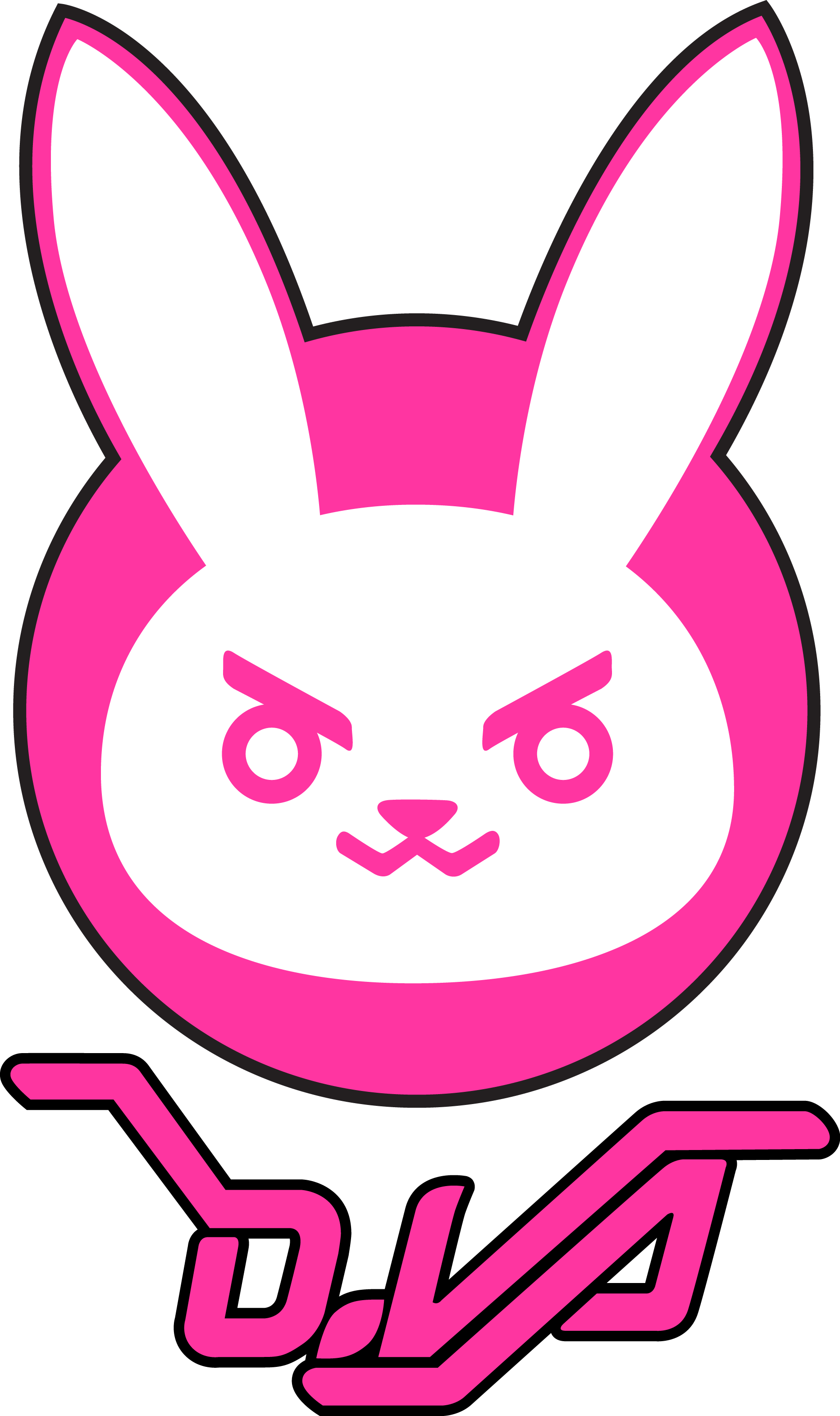 Dva Bunny Clipart (1864x3141), Png Download