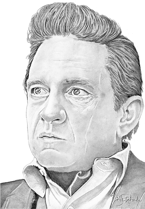Click And Drag To Re-position The Image, If Desired - Johnny Cash Drawing Transparent Clipart (478x700), Png Download