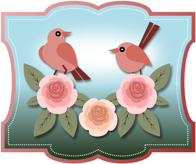 Birds, Animals, Roses, Flowers, Floral, Vintage, Old - Entregue Todas As Suas Preocupações A Deus Pois Ele Clipart (883x720), Png Download