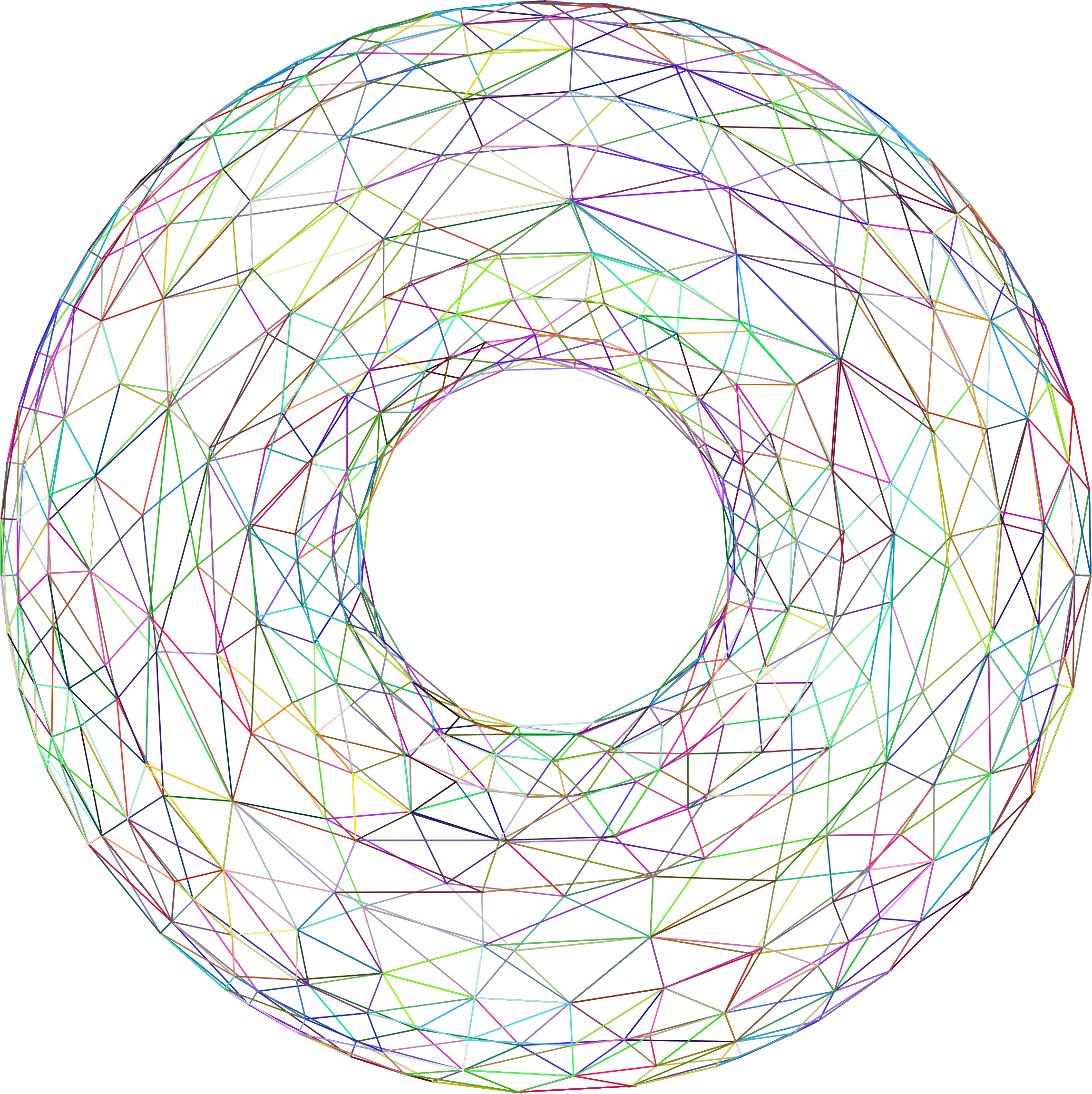 This Free Icons Png Design Of 3d Torus Wireframe Prismatic - Triangle Wireframe Torus Clipart (2296x2300), Png Download