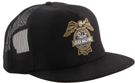 Loser Machine X Pabst Blue Ribbon Badge Trucker Hat - Dark Seas Division Trucker Hats Clipart (600x514), Png Download