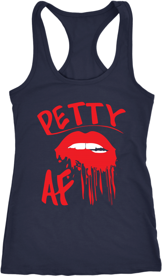 Petty Af Dripping Lips - Active Tank Clipart (1024x1024), Png Download