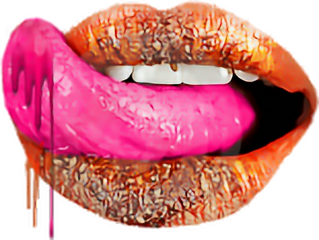 #tongue #lick #licking #lips #mouth #lipstick #makeup - Lips Psd Clipart (620x468), Png Download