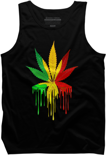 Marijuana Leaf Rasta Colors Dripping Paint - Illustration Clipart (650x650), Png Download