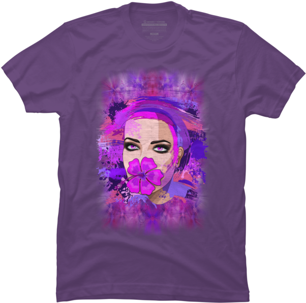 Girl With Pink Hibiscus On Lips - Bible Verse Shirt Design Clipart (650x650), Png Download