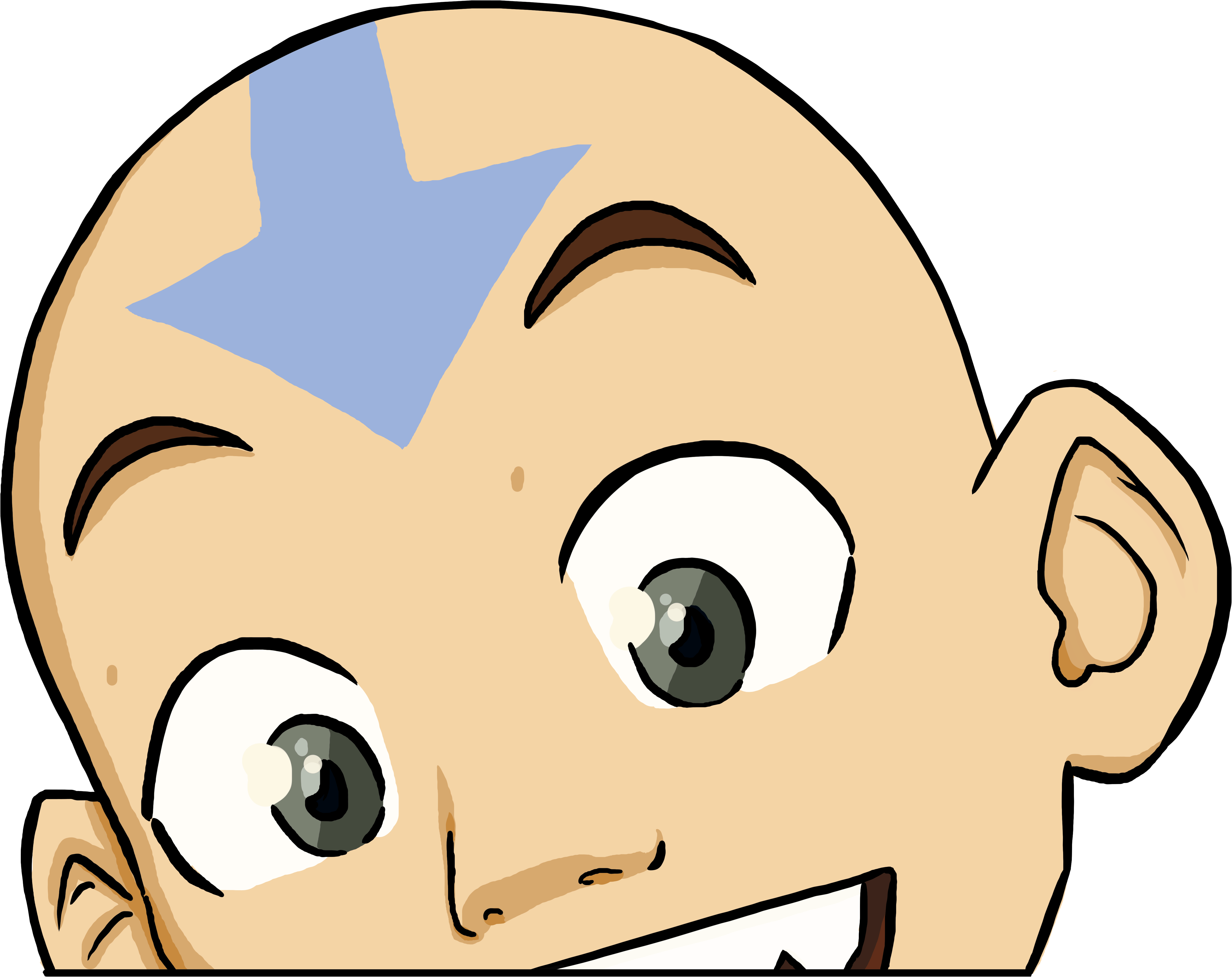 Avatar Aang Sticker - Cartoon Clipart (6000x6000), Png Download