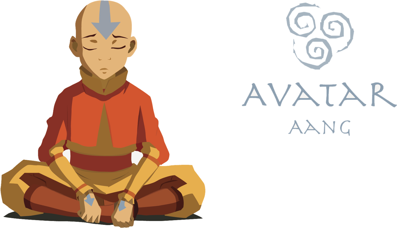 Aang, Korra, Avatar The Last Airbender, Sitting, Cartoon - Aang Avatar Quot...