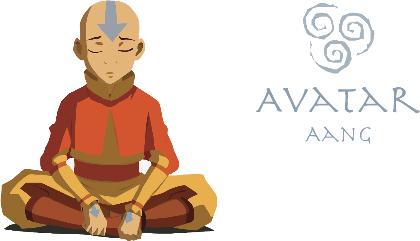 Aang, Korra, Avatar The Last Airbender, Sitting, Cartoon - Aang Avatar Quotes Clipart (1600x1067), Png Download