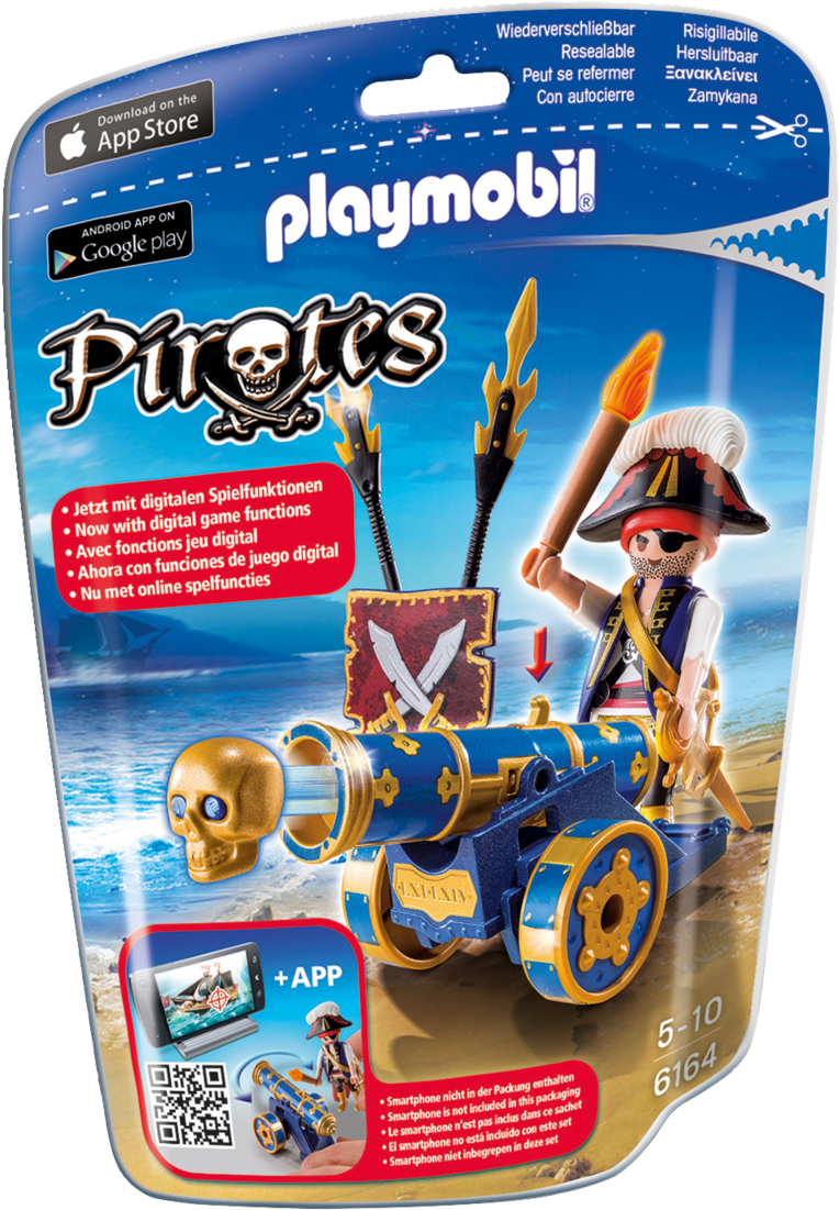 Blue Interactive Cannon With Pirate 6164 , Png Download - Playmobil Pirata Con Cañon Clipart (764x1101), Png Download