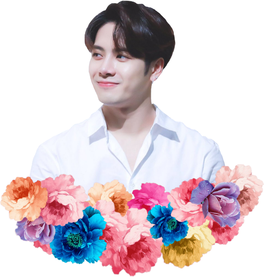 Flower Bunch Beach Towel , Png Download - Got7 Jackson Transparent Background Clipart (884x929), Png Download