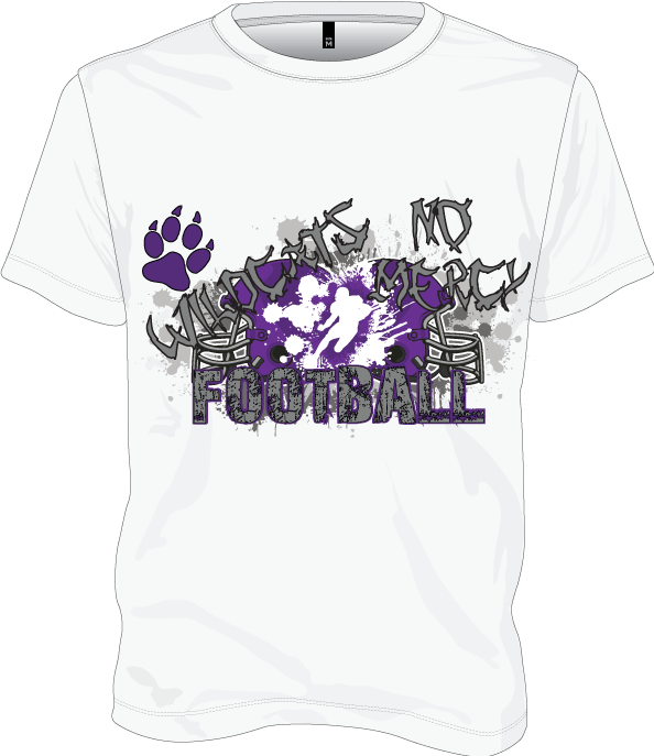 Wildcats No Mercy Football White T - Clovis Wildcat Clipart (594x687), Png Download