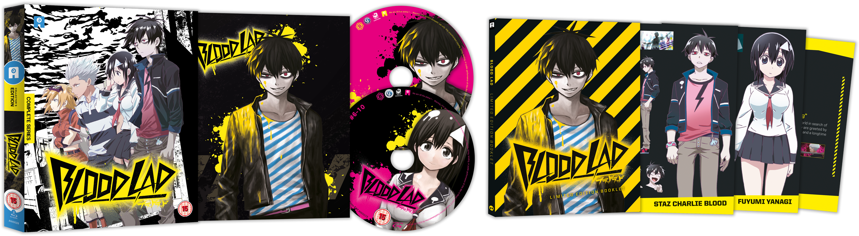 Blood Lad Product Highlight - Cartoon Clipart (2870x800), Png Download