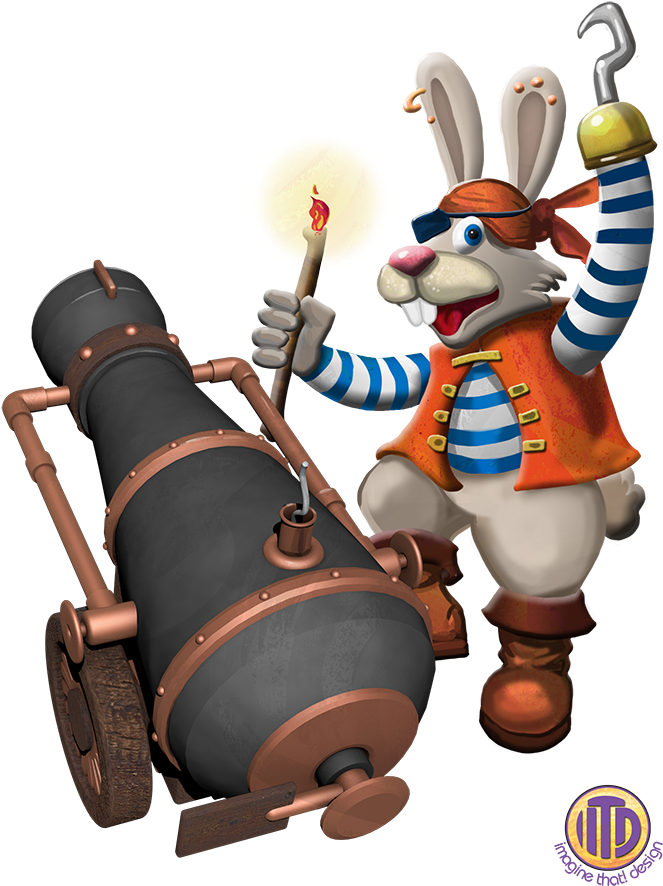 3d Cannons Created By Kurt Keller - Cartoon Clipart (750x956), Png Download