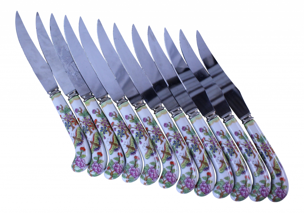 Quikut Knife Beautiful Stainless Steel Porcelain Butterfly - Knife Clipart (1024x717), Png Download