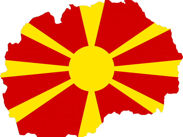 Macedonia Clipart Png - Macedonia Flag Map Transparent Png (640x480), Png Download
