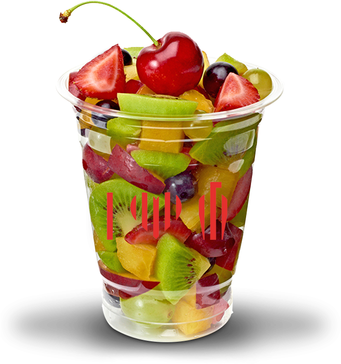 Fruit Cup Png Jpg Stock - Fruit Salad Take Away Clipart (690x736), Png Download