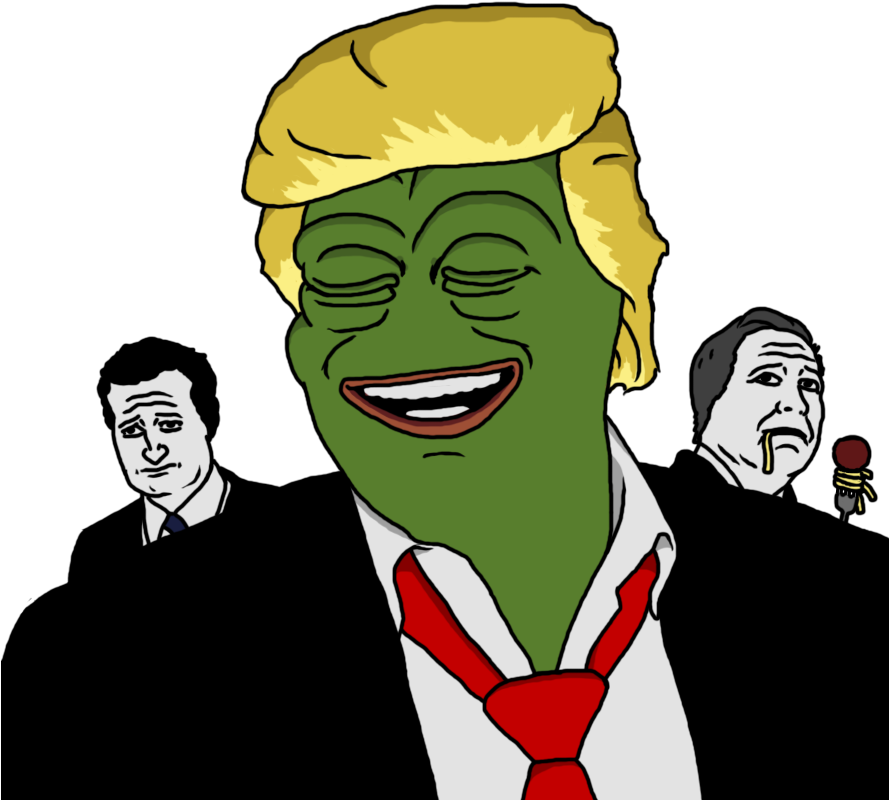 Party Pepe Trump - Trump Pepe Laughing Clipart (888x888), Png Download