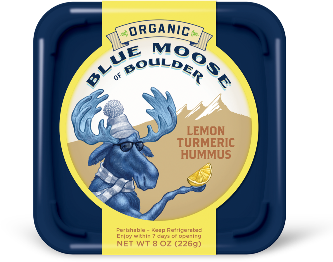 Organic Lemon Turmeric Hummus - Blue Moose Organic Hummus Clipart (1200x920), Png Download
