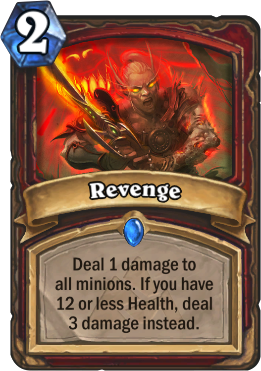 Revenge Card - Dead Man's Hand Hearthstone Clipart (567x811), Png Download
