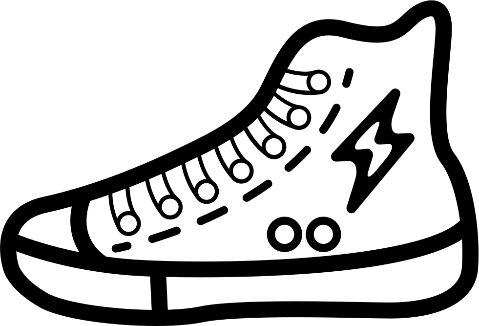 High Cut Sneakers With Bolt Logo Svg Png Icon Free - Sneakers Logo Png Clipart (981x667), Png Download