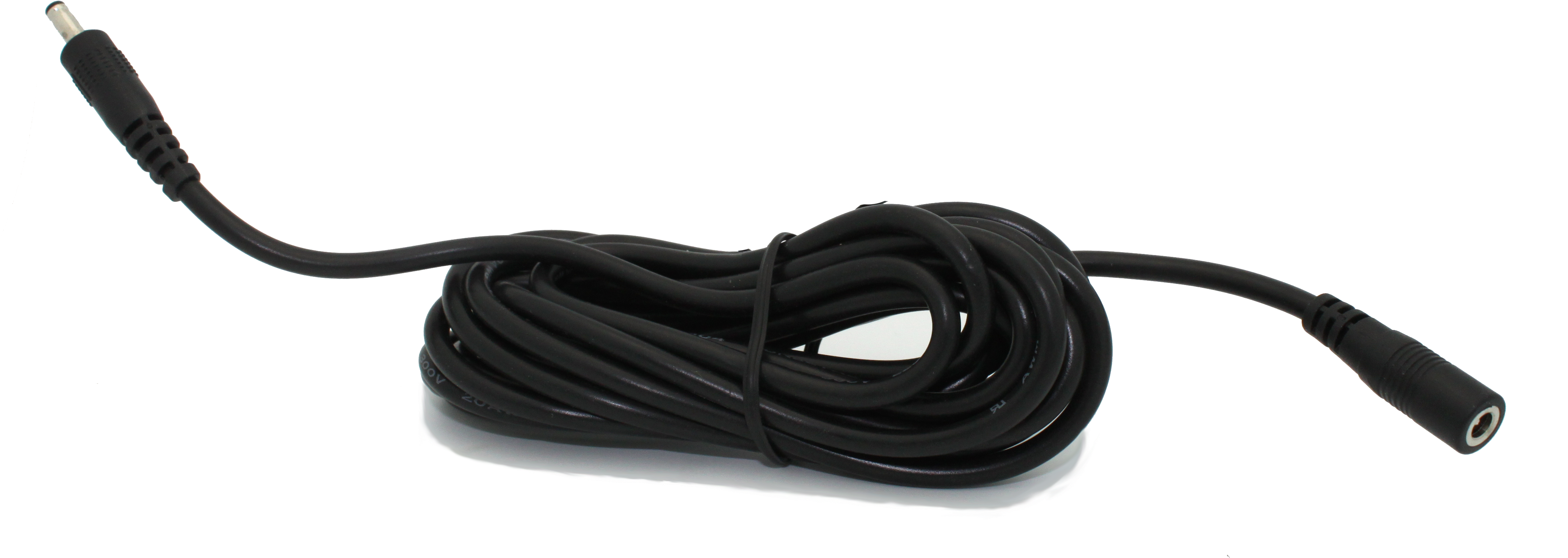 10 Foot Black Power Extension Cable - 5v Dc Power Supply Extension Cable Clipart (4464x1998), Png Download