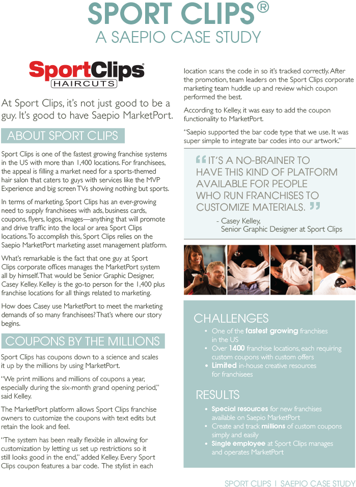 Because Of Their Increasing Need To Supply Franchisees - Sport Clips - Png Download (732x984), Png Download