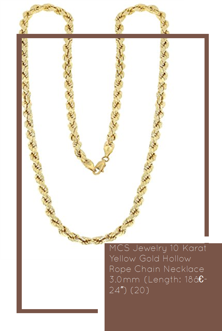 Mcs Jewelry 10 Karat Yellow Gold Hollow Rope Chain - Necklace Clipart (735x1100), Png Download