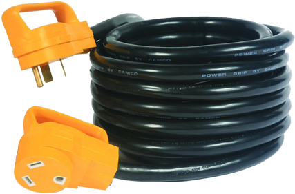 Camco 30 Amp Power Grip 25' Extension Cord - 100 Foot 30 Amp Rv Extension Cord Clipart (560x560), Png Download