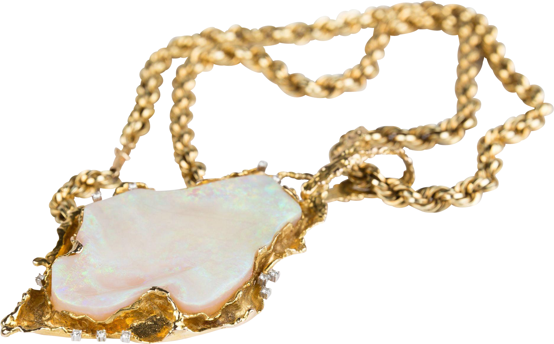 14k Gold 105 Total Carat Weight Opal And - Chain Clipart (1873x1873), Png Download
