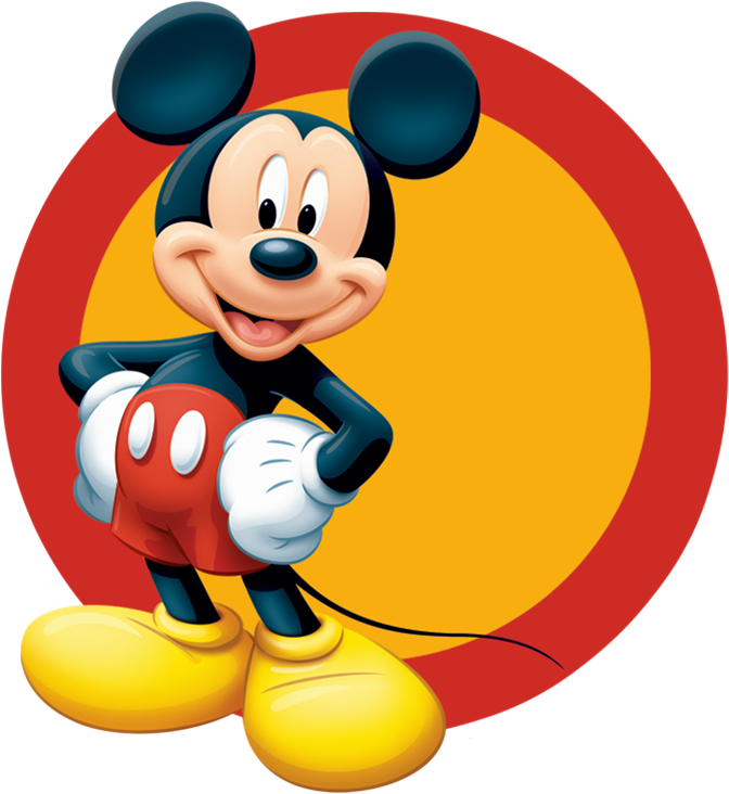 Mickey Mouse In A Circle Clipart (672x732), Png Download