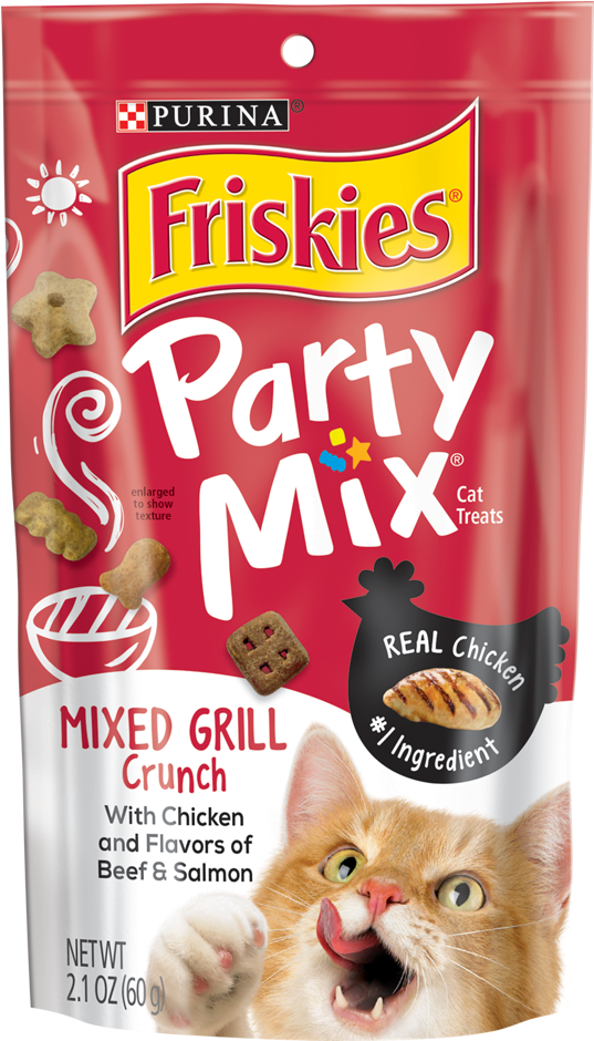 Friskies Mixed Grill Crunch Party Mix Cat Treats - Cat Grabs Treat Clipart (800x1000), Png Download