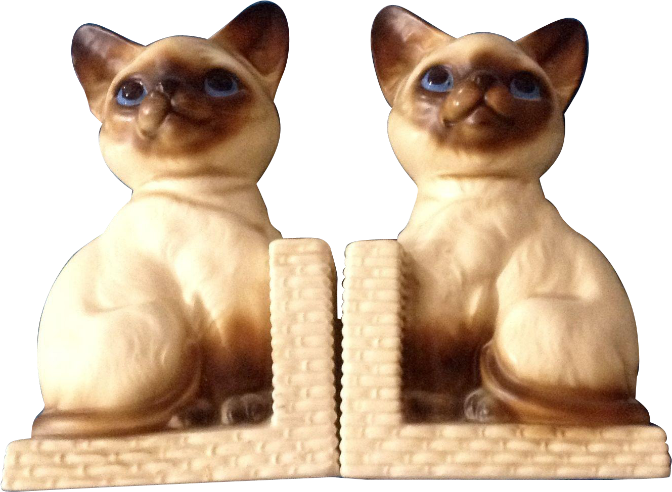 Vintage Japan Siamese Cat Ceramic Bookends Figurines - Siamese Clipart (1328x1328), Png Download